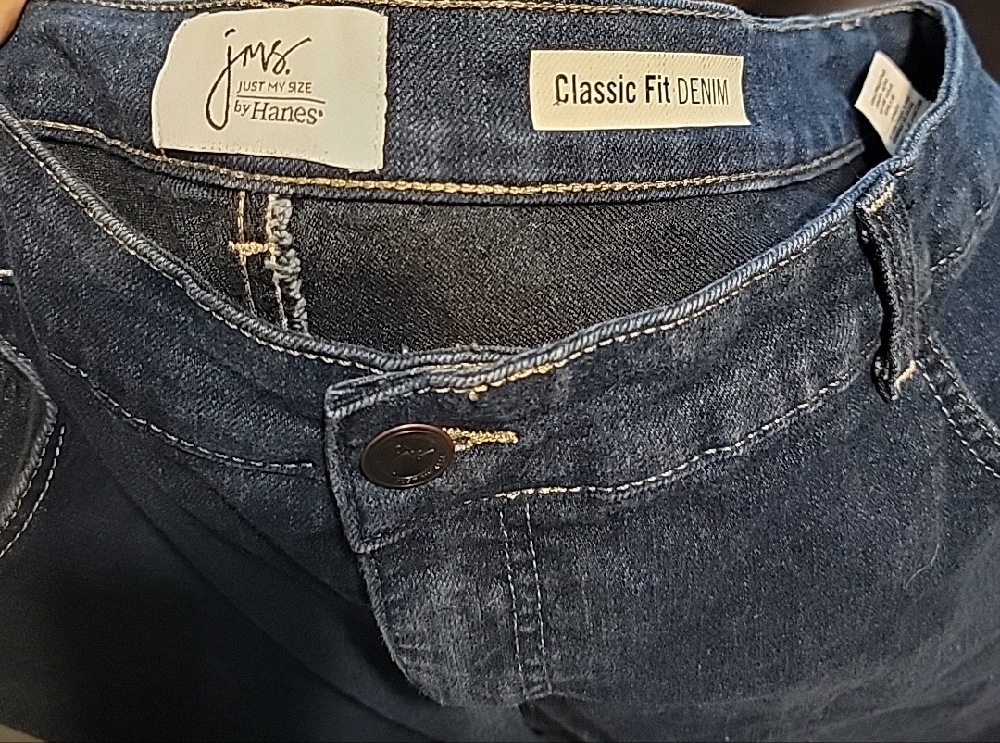 🛍 Just My Size Blue Straight Leg Jeans Classic Fit Size 20 Petite - Picture 3 of 4